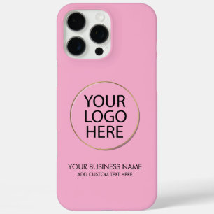 Coques iPhone 16 Pro Max Logo professionnel et entreprise de texte rose