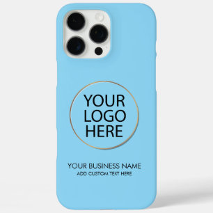 Coques iPhone 16 Pro Max Logo professionnel et texte Entreprise Bleu