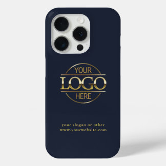 Coque iPhone 15 Pro Logo professionnel personnalisé | Bleu Marine
