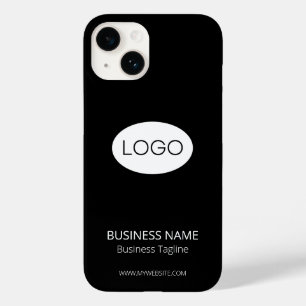 Coque Pour iPhone 14 Logo professionnel personnalisé, Noir moderne
