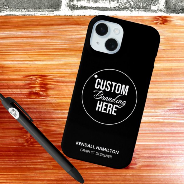Coques Case-Mate iPhone Logo professionnel personnalisé Noir moderne Profe (logo black phone case)
