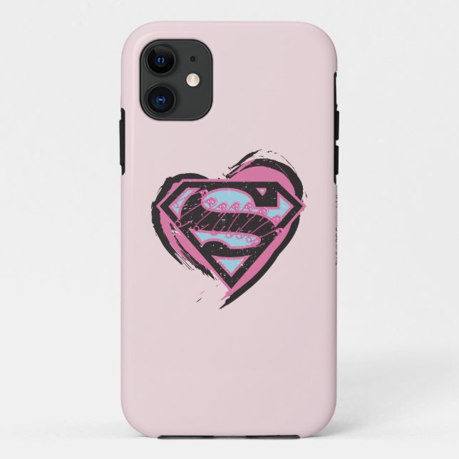Coques Case-Mate iPhone Logo rose Supergirl dans le coeur (Dos)