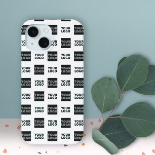 Coque Pour iPhone 15 Logo simple à répétition 2   Blanc