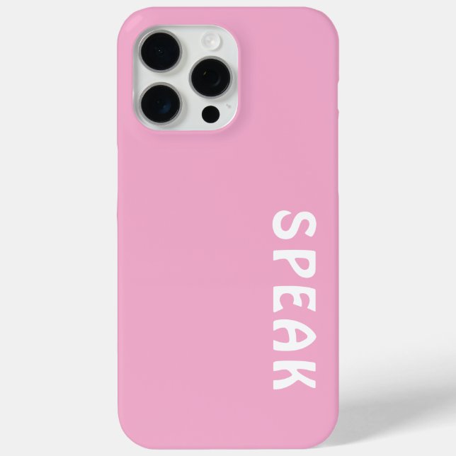 Coques Case-Mate iPhone Logo SPEAK Rose doux (Verso)