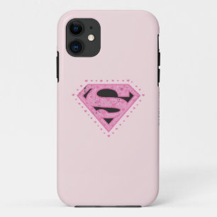 Coque iPhone 11 Logo super-fille en uniforme noir et rose