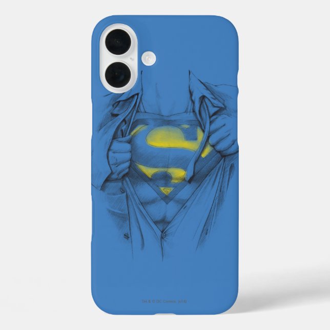 Coques Case-Mate iPhone Logo Superman de la poitrine esquissée (Verso)