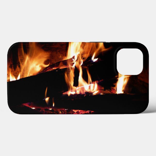 Coques Case-Mate iPhone Logs dans la cheminée Photographie de feu chaud (Verso (horizontal))