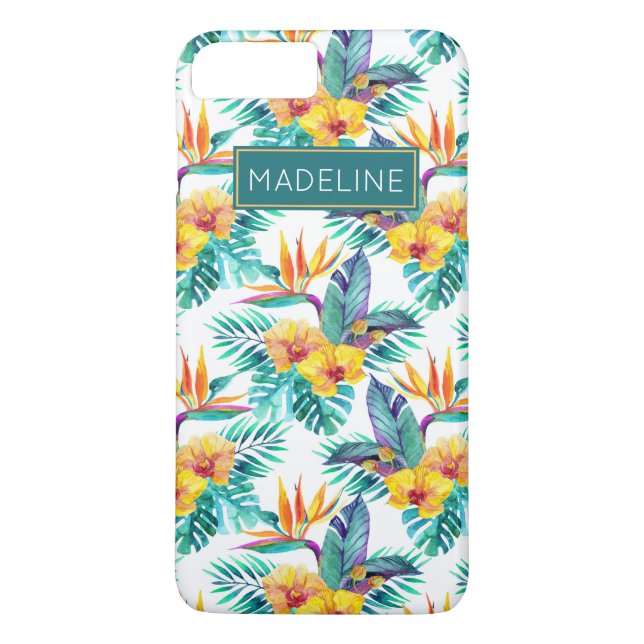 Coques Case-Mate iPhone L'oiseau du paradis et le motif | d'orchidée (Dos)