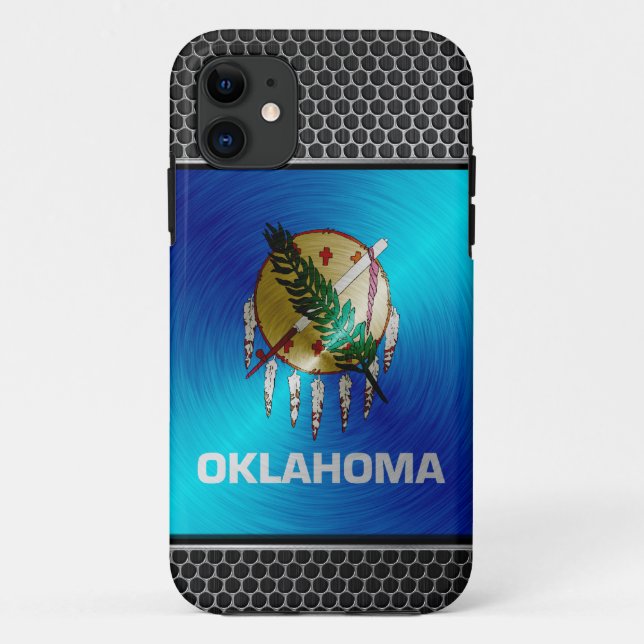 Coques Case-Mate iPhone L'Oklahoma a balayé le drapeau en métal (Dos)