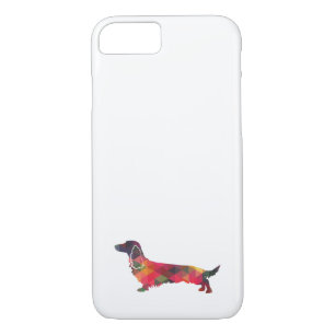 Case-Mate iPhone Case Long Haied Dachshund Geo Silhouette Multi