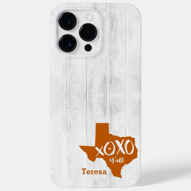 Coques Case-Mate iPhone Longhorn Burnt Orange XOXO, Y'all - Forme Texas (Verso)