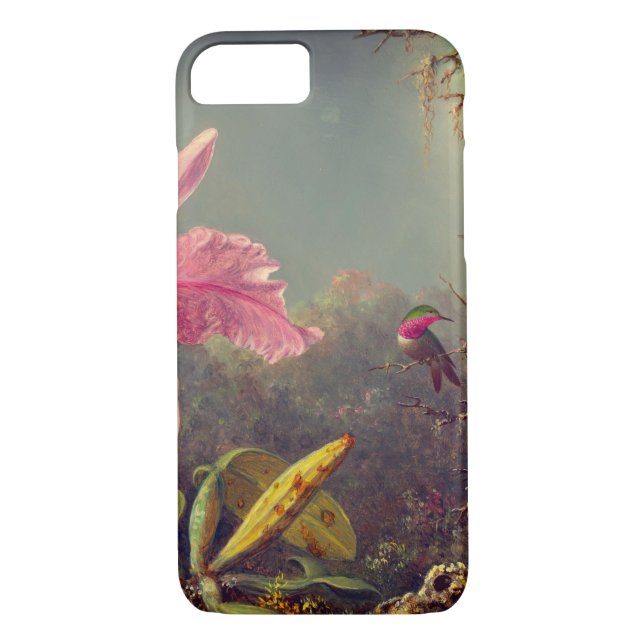 Coques Case-Mate iPhone L'orchidée de Cattleya et trois colibris Heade (Dos)