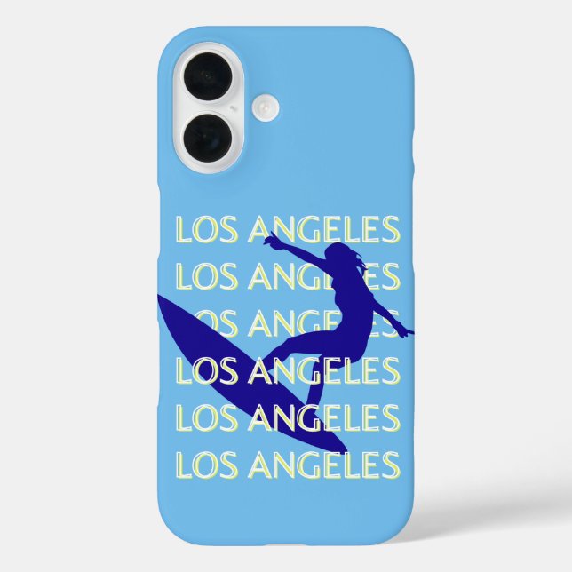Coques Case-Mate iPhone Los Angeles Travel Art, Californie, Voyage, Bleu (Verso)