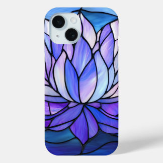 Coque Pour iPhone 15 Lotus de verre tendu Fleur Art pour femmes
