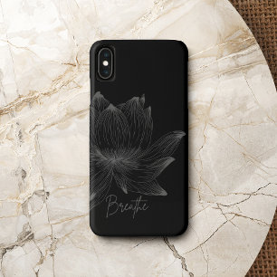 Case-Mate iPhone Case Lotus Flower Design Yoga Méditation Amateurs Gris