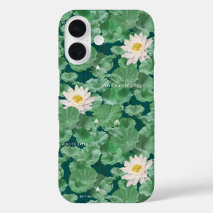 Coque Pour iPhone 16 Lotus Lagoon Motif - Le Lotus Blanc