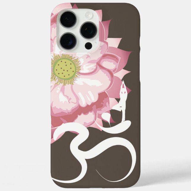 Coques Case-Mate iPhone Lotus Rose Yoga Fleur et Calligraphie Zen Om Aum (Verso)