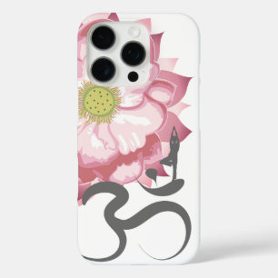 iPhone 16 Pro Case Lotus Rose Yoga Fleur et Calligraphie Zen Om Aum