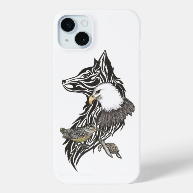 Coques Case-Mate iPhone Loup, Aigle, Tortue, Bécasse, Guides Animaux (Verso)