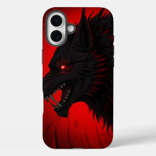 Coques iPhone 16 Plus Loup Alpha Démonique - Art Fury À Oeil Rouge
