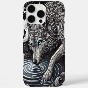 Coques iPhone 16 Pro Max Loup blanc au clair de lune