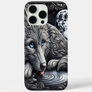 Coques iPhone 16 Pro Max Loup Blanc Merveilleux au Clair de Lune