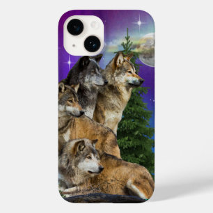 Coque Pour iPhone 14 Loup et lune