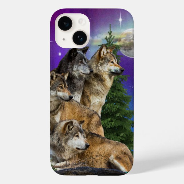 Coques Case-Mate iPhone Loup et lune (Verso)