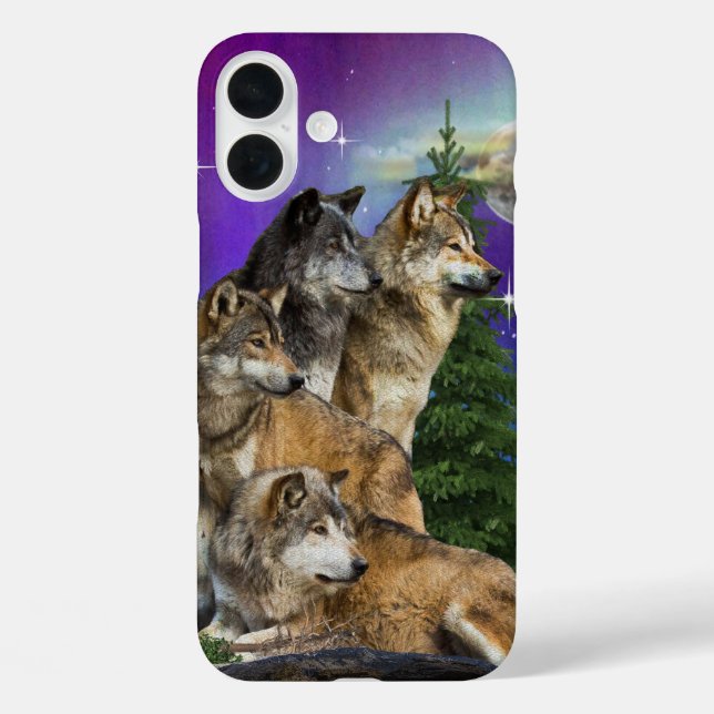 Coques Case-Mate iPhone Loup et lune (Verso)