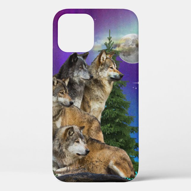 Coques Case-Mate iPhone Loup et lune (Verso)