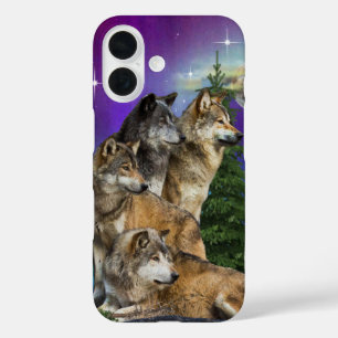 Coque Pour iPhone 16 Loup et Lune