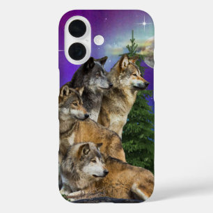 Coque Pour iPhone 16 Loup et Lune