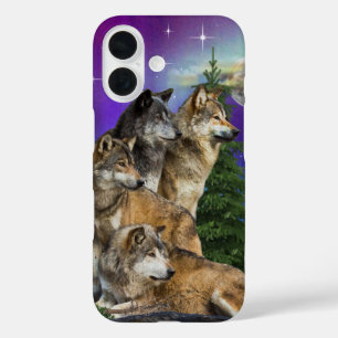 Coque Pour iPhone 16 loup et lune