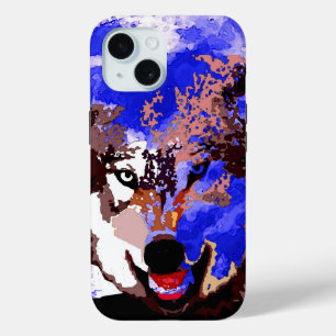 Coque Pour iPhone 15 Loup et Pleine lune