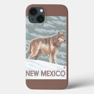 Etui iPhone 13 Loup gris StandingNew Mexique