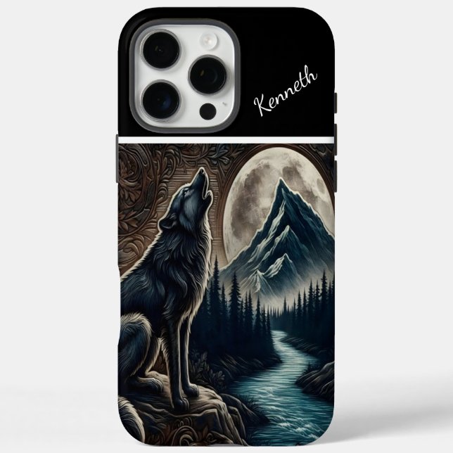 Coques Case-Mate iPhone Loup hurlant sous le clair de lune (Verso)