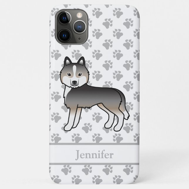 Coques Case-Mate iPhone Loup Léger Gris Husky Sibérien Chien de Dessin Ani (Dos)