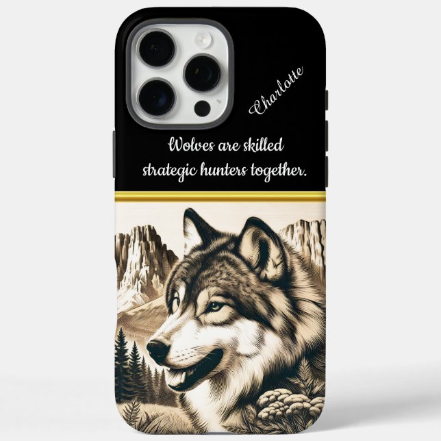 Coques Case-Mate iPhone Loup majestueux perché dans un paysage de montagne (Verso)