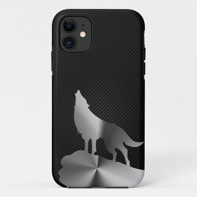 Coques Case-Mate iPhone Loup métallique d'hurlement avec la fibre de (Dos)