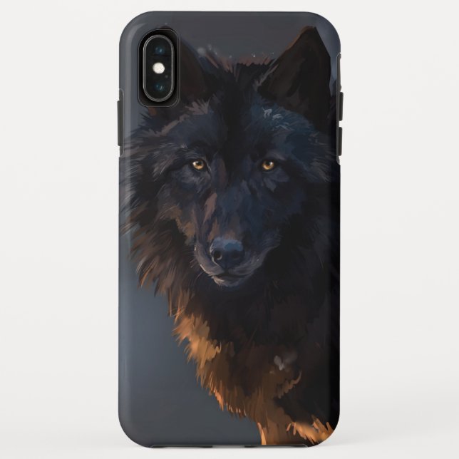 Coques Case-Mate iPhone Loup noir (Dos)