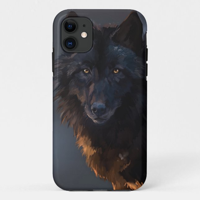 Coques Case-Mate iPhone Loup noir (Dos)