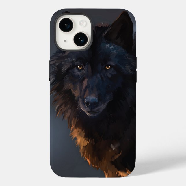 Coques Case-Mate iPhone Loup noir (Verso)