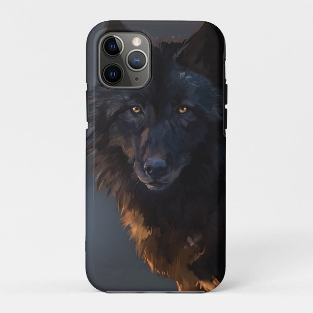 Coques Case-Mate iPhone Loup noir (Dos)