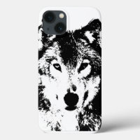 Loup noir et blanc