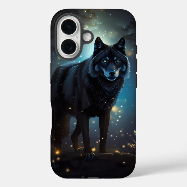 Coques Case-Mate iPhone Loup noir sombre et mystérieux (Verso)