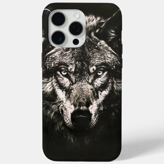 Coques Case-Mate iPhone Loup sauvage monochrome majestueux (Verso)