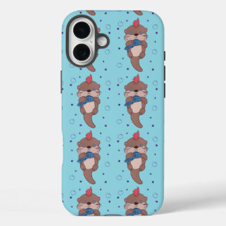 Coques iPhone 16 Plus Loutre de mer punk rock avec poisson | Drôle d'art