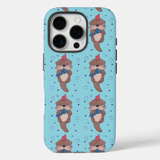 Coques iPhone 16 Pro Loutre de mer punk rock avec poisson | Drôle d'art