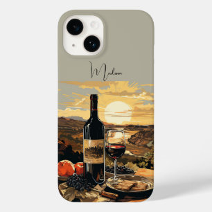 Coque Pour iPhone 14 Louveur de vin Monogramme personnalisé