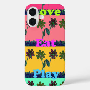 Coque Pour iPhone 16 Love Eat Play Art Print